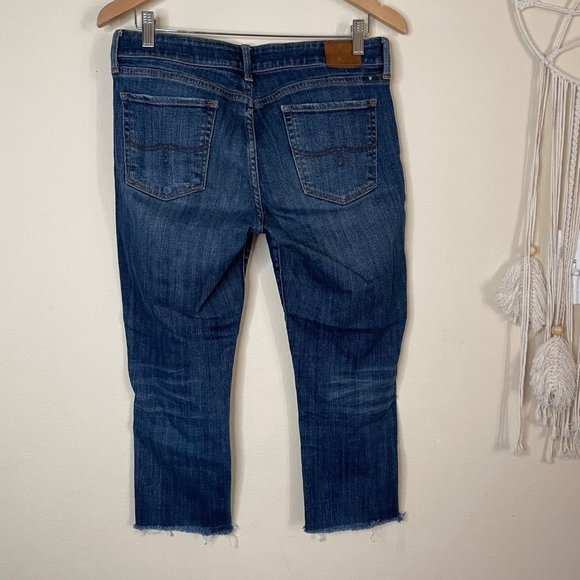 Lucky Brand Lolita Skinny Frayed Distressed Cropped Jeans Mid Rise Size 8 - Picture 3 of 12